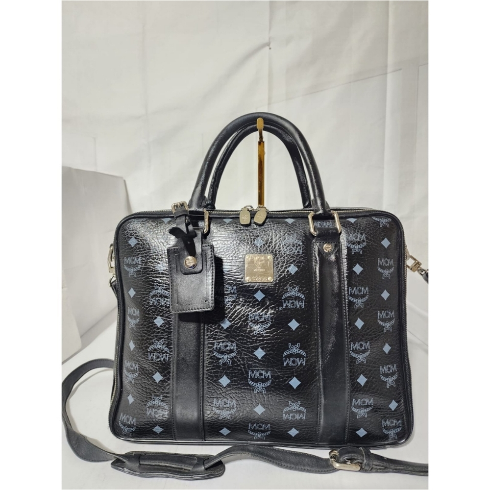 MCM Visetos Briefcase/Laptop Bag Black - Picture 7 of 15